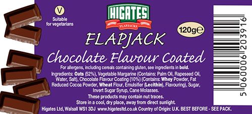Chocolate Coated flapjacks